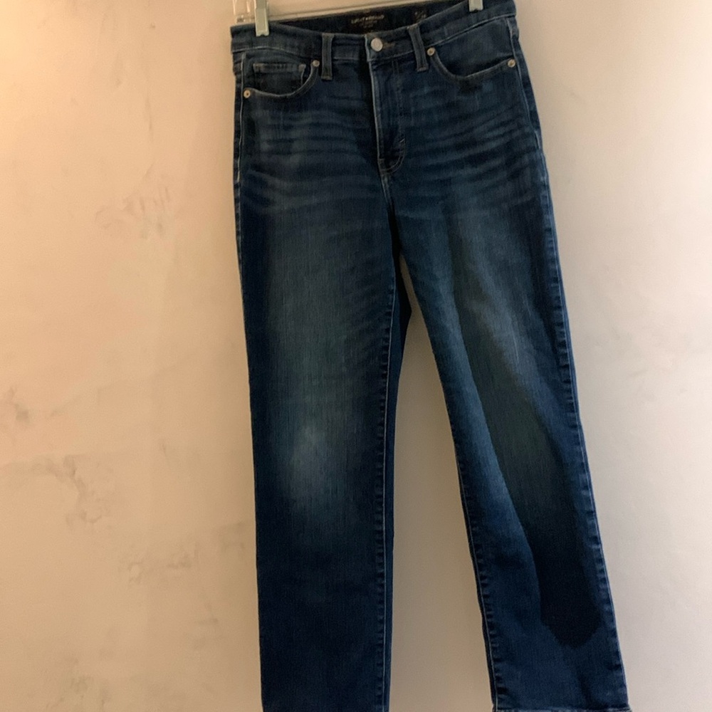 Lucky Brand straight cut ankle length jeans.